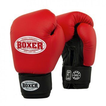 Рукавички боксерські BOXER "Еліт" 10 oz кожвініл 1 мм червоні 2024-02R фото