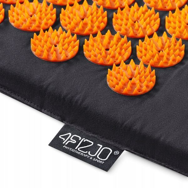 Килимок акупунктурний з валиком 4FIZJO Classic Mat Аплікатор Кузнєцова Black/Orange (P-5907222931752) 4FJ0042 фото