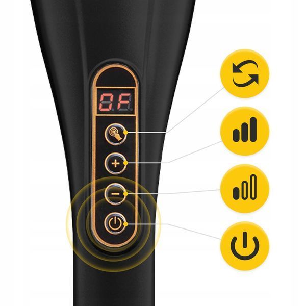 Ручний вібраційний масажер для тіла 4FIZJO Long Stick 7 в 1 Black (P-5907739319142) 4FJ0556 фото