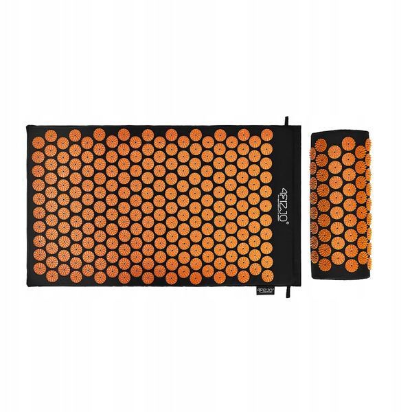 Килимок акупунктурний з валиком 4FIZJO Classic Mat Аплікатор Кузнєцова Black/Orange (P-5907222931752) 4FJ0042 фото