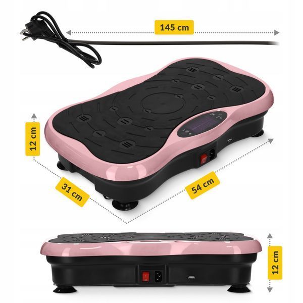 Віброплатформа для тренувань 4FIZJO Ultra+ з пультом та еспандерами Black/Pink (P-5905973402880) P-5905973402880 фото