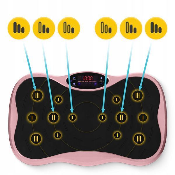 Віброплатформа для тренувань 4FIZJO Ultra+ з пультом та еспандерами Black/Pink (P-5905973402880) P-5905973402880 фото