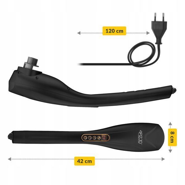 Ручний вібраційний масажер для тіла 4FIZJO Long Stick 7 в 1 Black (P-5907739319142) 4FJ0556 фото