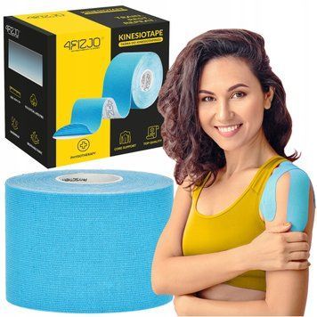 Стрічка кінезіологічна (кінезіо тейп) 4FIZJO 5 см x 5 м Sky Blue (P-5907739315991) 4FJ0538 фото