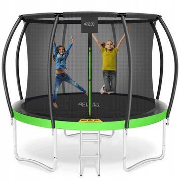 Батут із внутрішньою сіткою 4FIZJO PRO 10FT 312 см Black/Green (P-5907739314178) 4FJ0365 фото