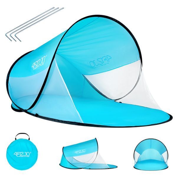 Пляжний тент 4FIZJO Pop Up 120 x 190 см 4FJ0223 Sky Blue/White 4FJ0223 фото