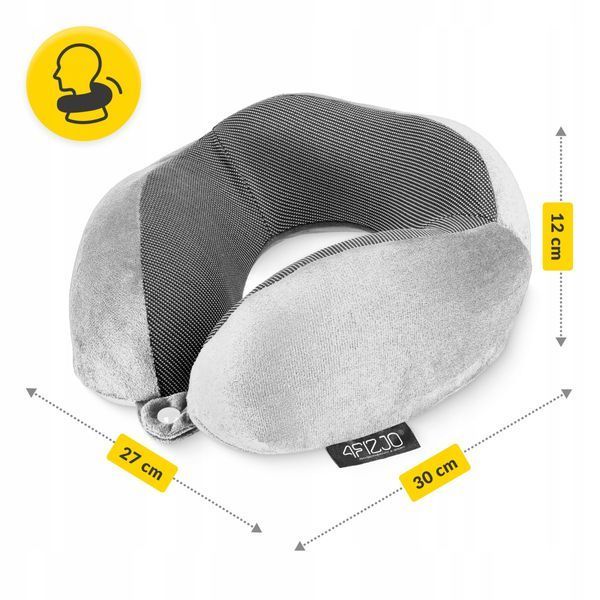 Подушка дорожня 4FIZJO 30 x 27 x 12 см Grey (P-5907739319432) P-5907739319432 фото