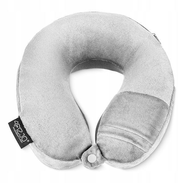 Подушка дорожня 4FIZJO 30 x 27 x 12 см Grey (P-5907739319432) P-5907739319432 фото