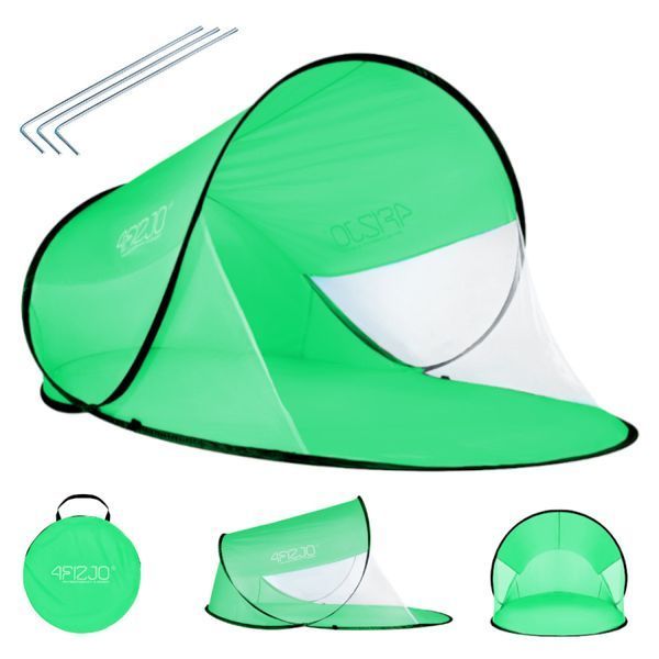 Пляжний тент 4FIZJO Pop Up 120 x 190 см Green/White (P-5907739312693) 4FJ0224 фото