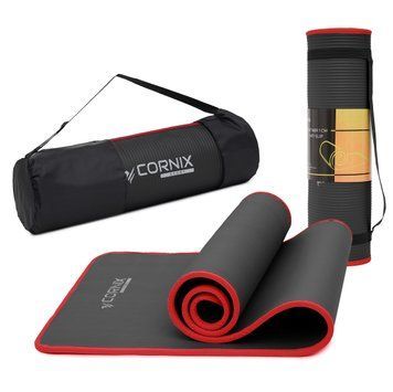 Килимок спортивний Cornix NBR 183 x 61 x 1 cм для йоги та фітнесу XR-0094 Black/Red XR-0094 фото