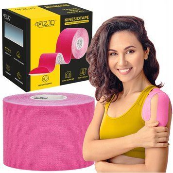Стрічка кінезіологічна (кінезіо тейп) 4FIZJO 5 см x 5 м Pink (P-5907739316004) 4FJ0540 фото