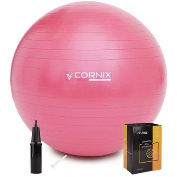 М'яч для фітнесу (фітбол) Cornix 55 см Anti-Burst XR-0017 Pink XR-0017 фото