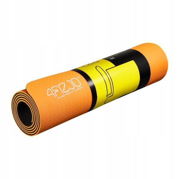 Коврик (мат) для йоги та фітнесу 4FIZJO TPE 6 мм 4FJ0034 Orange/Black 4FJ0034 фото