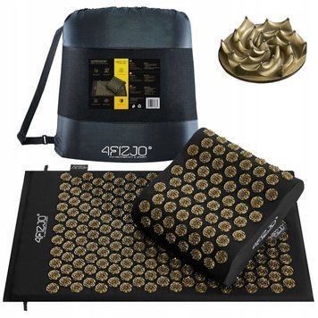 Килимок акупунктурний з подушкою 4FIZJO Ergo Mat Аплікатор Кузнєцова Black/Gold (P-5907739313881) 4FJ0381 фото