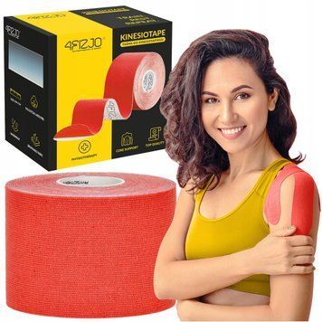 Стрічка кінезіологічна (кінезіо тейп) 4FIZJO 5 см x 5 м Red (P-5907739318800) 4FJ0541 фото