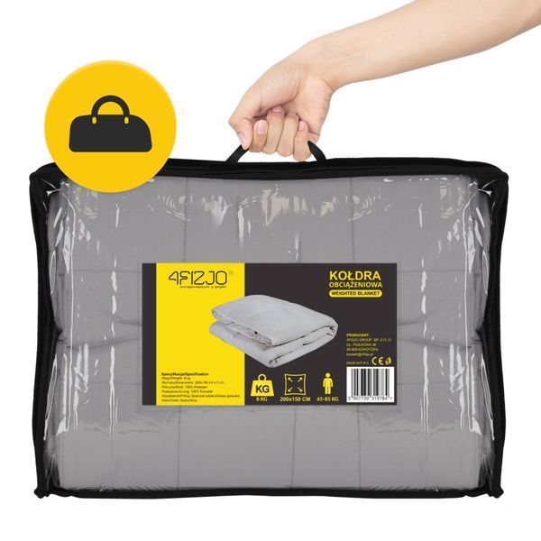 Ковдра важка (обтяжена) 4FIZJO 8 кг 150 x 200 см Grey (P-5907739319791) P-5907739319791 фото