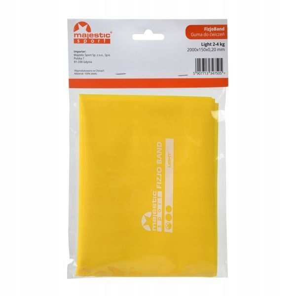 Стрічка-еспандер Majestic Sport FizjoBand 200 х 15 см для спорту та реабілітації 2-4 кг 34750 34750 фото