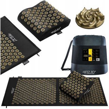 Килимок акупунктурний з подушкою 4FIZJO Ergo Mat XL Аплікатор Кузнєцова Black/Gold (P-5907739313843) 4FJ0383 фото
