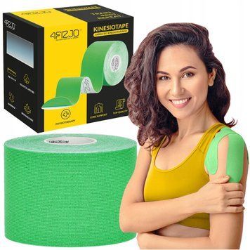 Стрічка кінезіологічна (кінезіо тейп) 4FIZJO 5 см x 5 м Green (P-5907739315984) 4FJ0543 фото