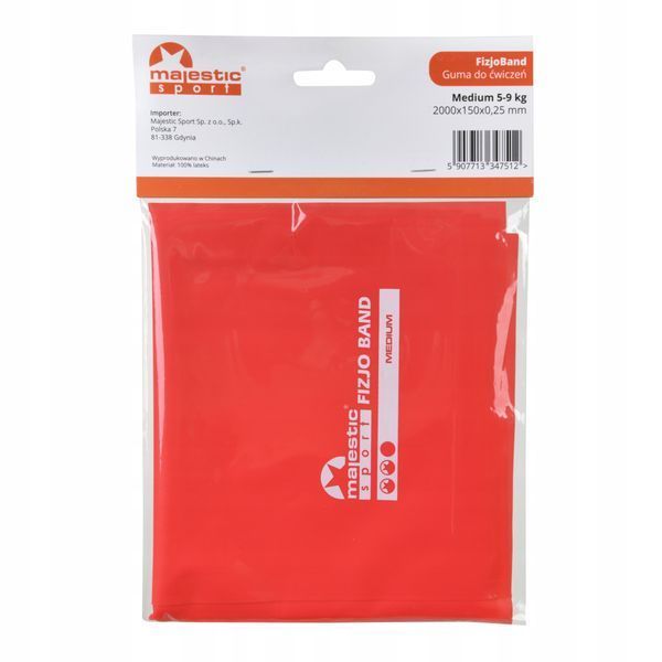 Стрічка-еспандер Majestic Sport FizjoBand 200 х 15 см для спорту та реабілітації 5-9 кг 34751 34751 фото