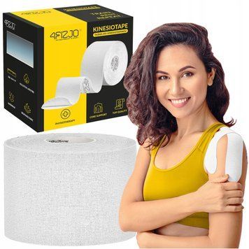 Стрічка кінезіологічна (кінезіо тейп) 4FIZJO 5 см x 5 м White (P-5907739318831) 4FJ0544 фото