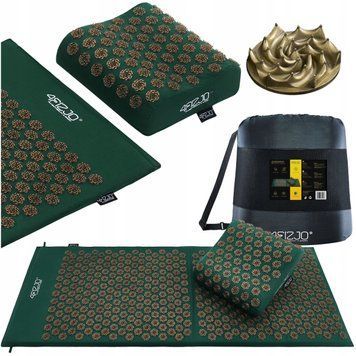 Килимок акупунктурний з подушкою 4FIZJO Ergo Mat XL Аплікатор Кузнєцова Navi Green/Gold (P-5907739315083) 4FJ0385 фото