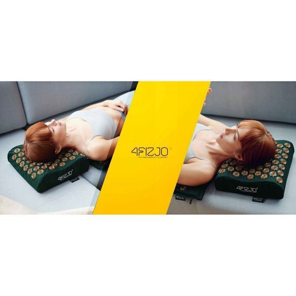 Килимок акупунктурний з подушкою 4FIZJO Ergo Mat XL Аплікатор Кузнєцова Navi Green/Gold (P-5907739315083) 4FJ0385 фото