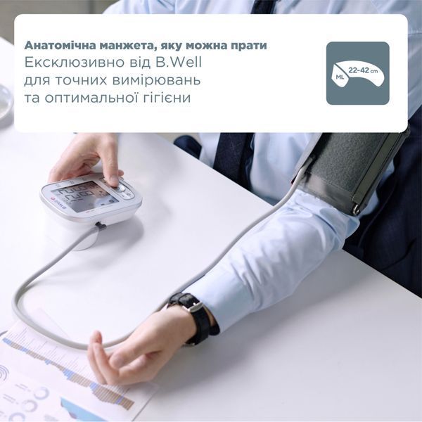 Автоматичний тонометр B.Well TH-75 з виявленням фібриляції передсердь (AFib), без адаптеру (Швейцарія) TH-75/new фото