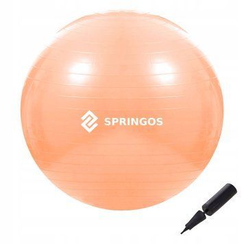 М'яч для фітнесу (фітбол) Springos 55 см Anti-Burst FB0010 Orange FB0010 фото