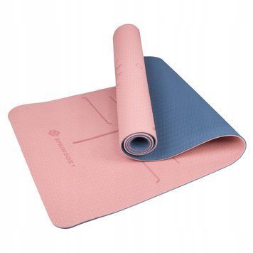 Коврик (мат) для йоги та фітнесу Springos TPE 6 мм YG0014 Pink/Blue YG0014 фото