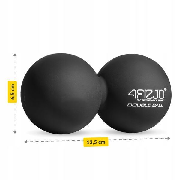 Масажний м'яч подвійний 4FIZJO Lacrosse Double Ball 6.5 x 13.5 см Black (P-5907222931226) P-5907222931226 фото