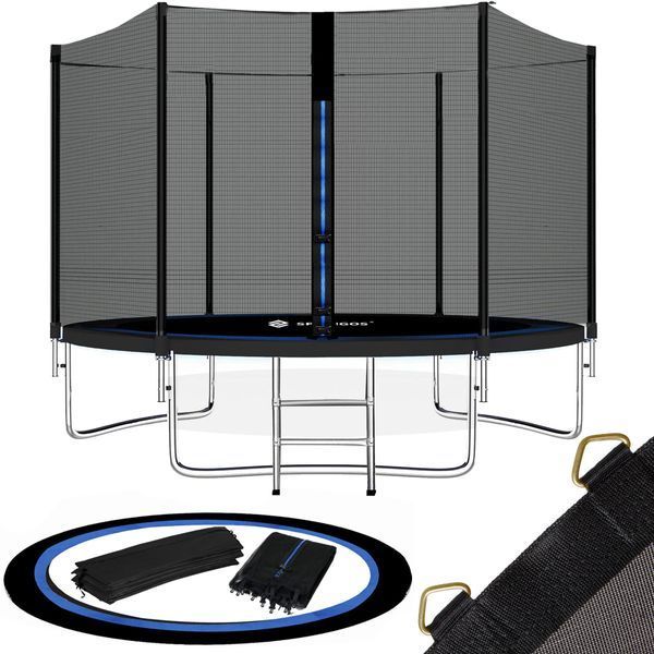 Батут із зовнішньою сіткою Springos 8FT 245 см TP0001 Black TP0001 фото