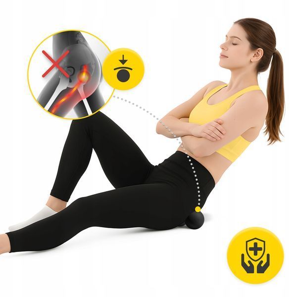 Масажний м'яч подвійний 4FIZJO Lacrosse Double Ball 6.5 x 13.5 см Black (P-5907222931226) P-5907222931226 фото