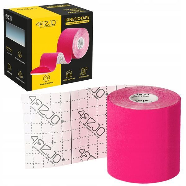 Стрічка кінезіологічна (кінезіо тейп) 4FIZJO 7.5 см x 5 м Pink (P-5907739318893) 4FJ0547 фото