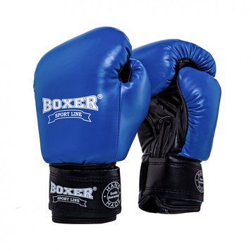 Рукавички боксерські BOXER "Еліт" 10 oz кожвініл 1 мм сині 2024-02B фото