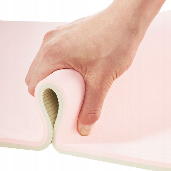 Килимок (мат) спортивний 4FIZJO TPE 180 x 60 x 1 см для йоги та фітнесу Pink/Grey (P-5907739311900) 4FJ0200 фото