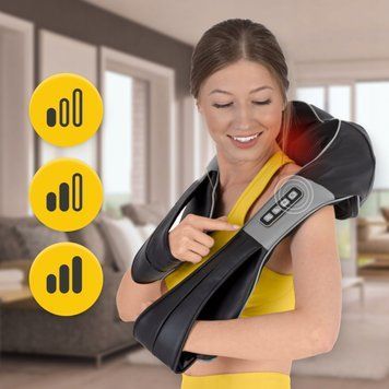 Накидка-масажер 4FIZJO Shiatsu Ultra+ для шиї та спини, акумуляторний Black/Grey (P-5907739319098) P-5907739319098 фото