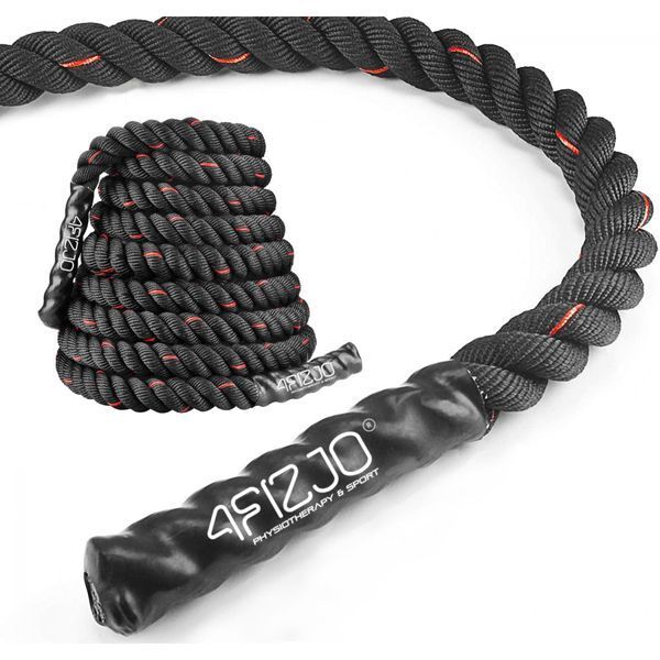 Канат тренувальний 4FIZJO Battle Rope 15 м для кросфіту Black (P-5907739312266) 4FJ0242 фото