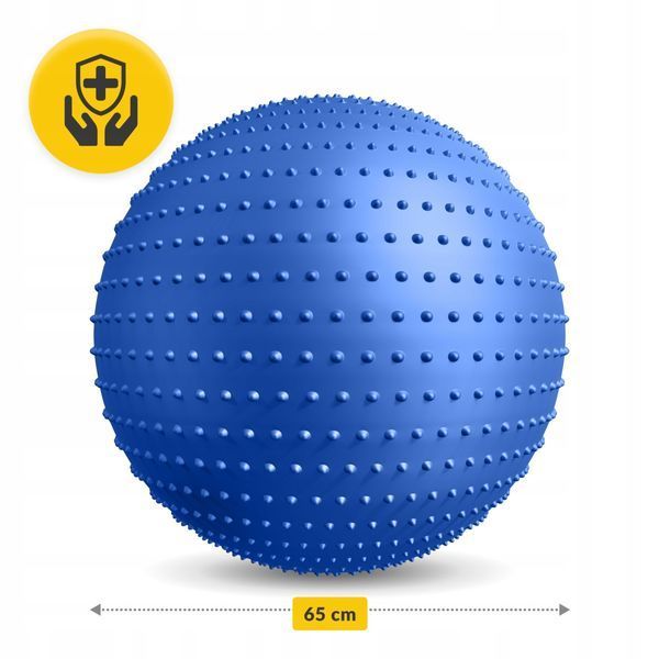 М'яч для фітнесу (фітбол) 4FIZJO 65 см масажний Anti-Burst Blue (P-5905973400213) P-5905973400213 фото