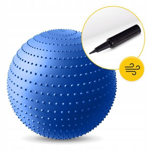 М'яч для фітнесу (фітбол) 4FIZJO 65 см масажний Anti-Burst Blue (P-5905973400213) P-5905973400213 фото