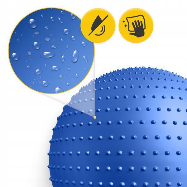 М'яч для фітнесу (фітбол) 4FIZJO 65 см масажний Anti-Burst Blue (P-5905973400213) P-5905973400213 фото