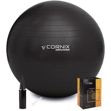 М'яч для фітнесу (фітбол) Cornix 75 см Anti-Burst XR-0026 Black XR-0026 фото