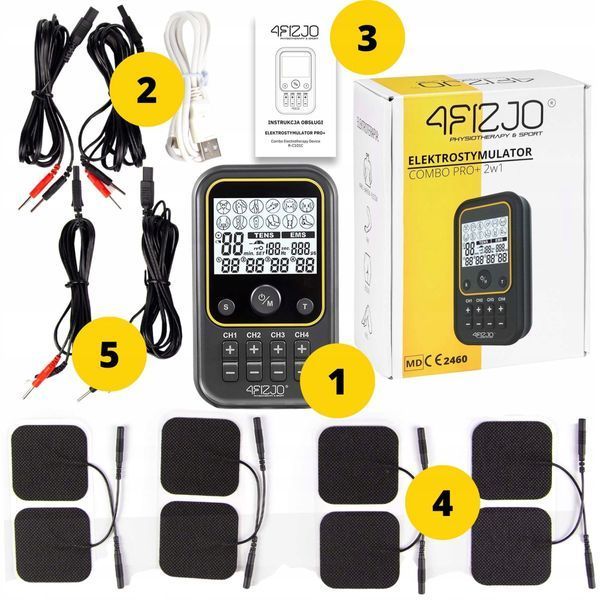 Апарат для електростимуляції м'язів 4FIZJO Combo PRO+ 2 в 1 (P-5907739317124) R-C101C фото