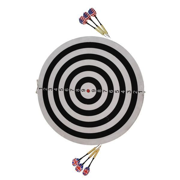 Мета для гри в дартс двостороння DK-2018 (d-45см, пробкова, в комплекті 6 дротиків) DK-2018 фото
