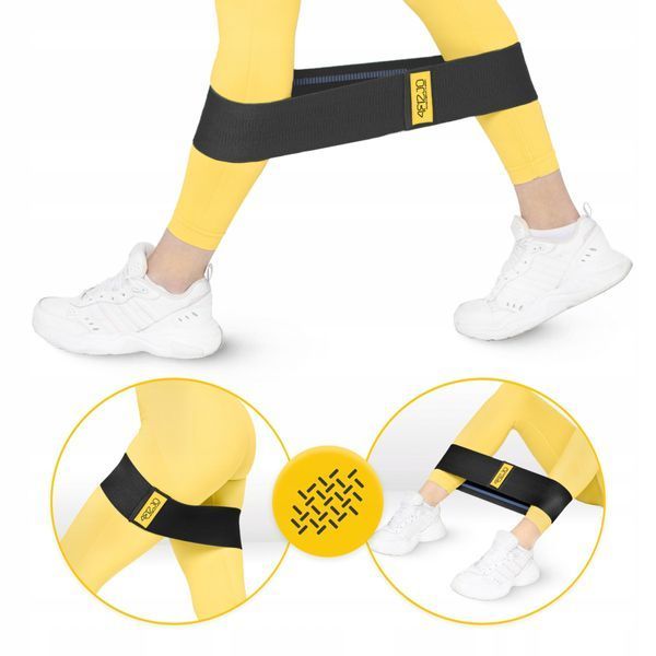 Резинка для фітнесу та спорту із тканини 4FIZJO Hip Band 15-20 кг Black/Blue (P-5907739310293) P-5907739310293 фото