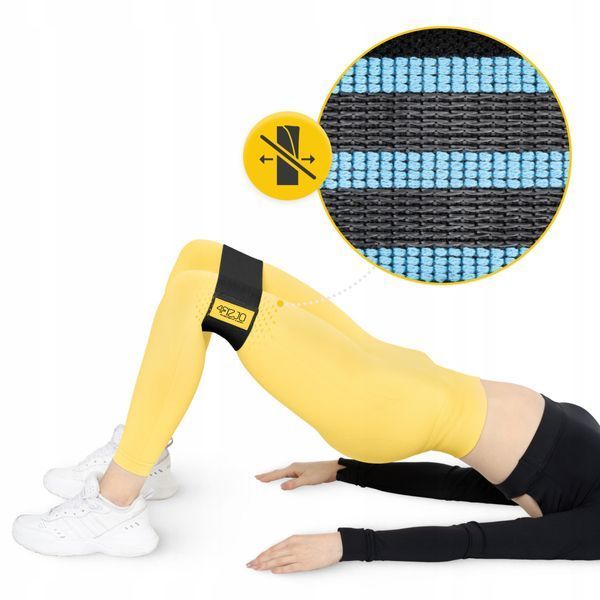 Резинка для фітнесу та спорту із тканини 4FIZJO Hip Band 15-20 кг Black/Blue (P-5907739310293) P-5907739310293 фото