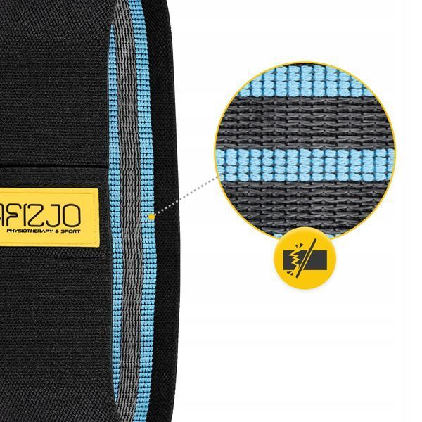 Резинка для фітнесу та спорту із тканини 4FIZJO Hip Band 15-20 кг Black/Blue (P-5907739310293) P-5907739310293 фото