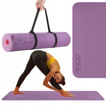 Килимок (мат) спортивний 4FIZJO TPE 180 x 60 x 0.6 см для йоги та фітнесу Violet/Pink (P-5907739316950) 4FJ0388 фото