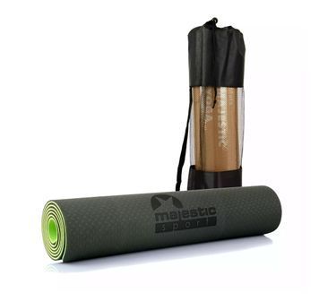 Килимок спортивний Majestic Sport TPE 6 мм для йоги та фітнесу GVT5010/G Navy Green/Green GVT5010/G фото