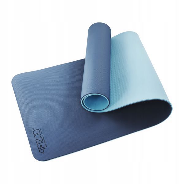 Килимок (мат) спортивний 4FIZJO TPE 180 x 60 x 1 см для йоги та фітнесу Blue/Sky Blue (P-5907739317094) 4FJ0389 фото